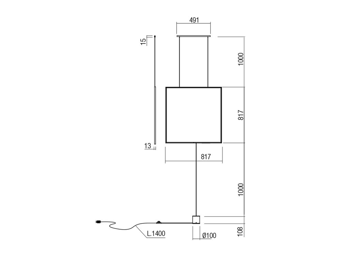 Závěsné LED svítidlo Slick matně černé, 37W, 3000K, 81cm