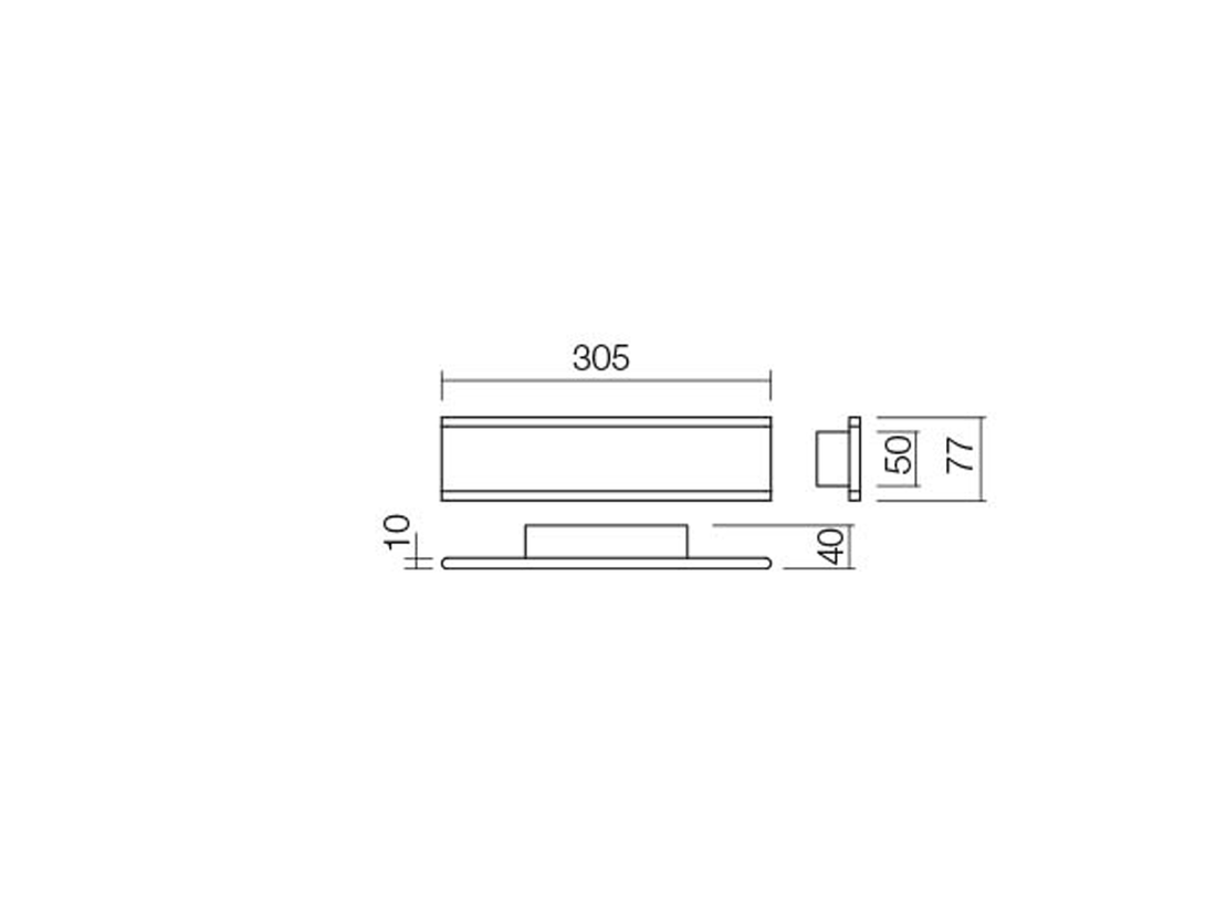 Nástěnné LED svítidlo Rail pískově černé, 16W, 3000K, 30cm