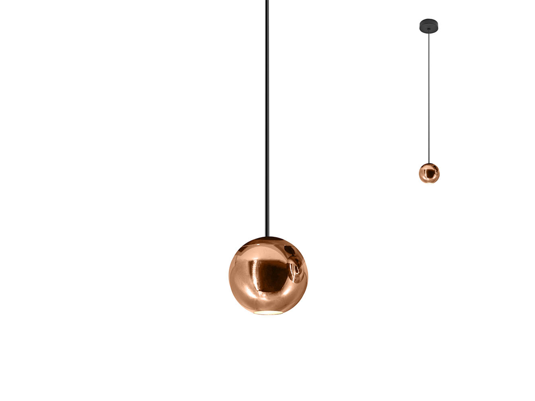 Závěsné LED svítidlo Obo růžovo zlaté, 4,5W, 3000K, ø5cm
