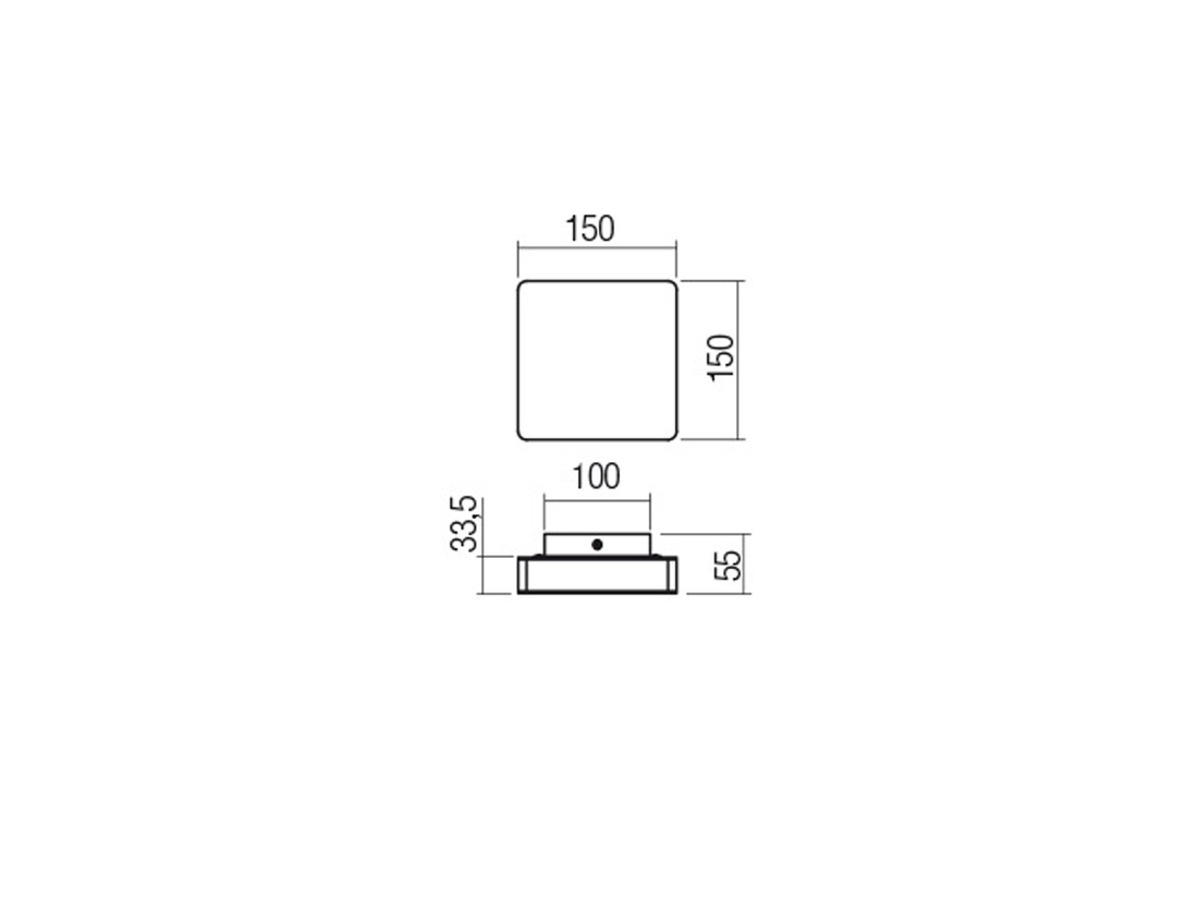 Nástěnné LED svítidlo Tablet pískově černé, 11W, 3000K, 15cm