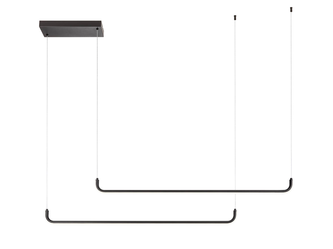 Závěsné LED svítidlo stmívatelné Balance matně černé, 47W, 3000K, 90cm