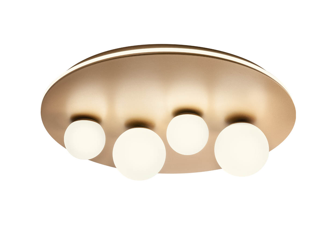 Stropní LED svítidlo Corum světle zlaté, 64W, 3000K, ø61cm