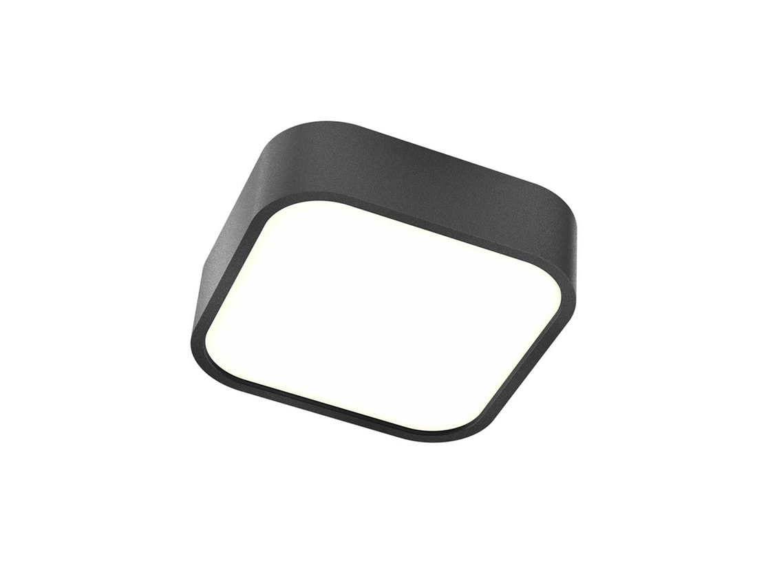 Stropní LED svítidlo Screen IP černé, 14W, 3000K, 23cm, IP44