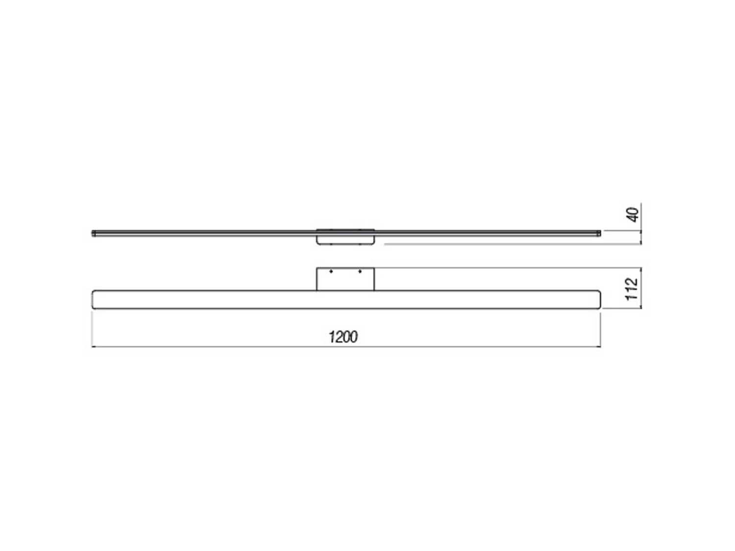 Koupelnové nástěnné LED svítidlo Barrio černé, 34,32W, 4000K, 120cm