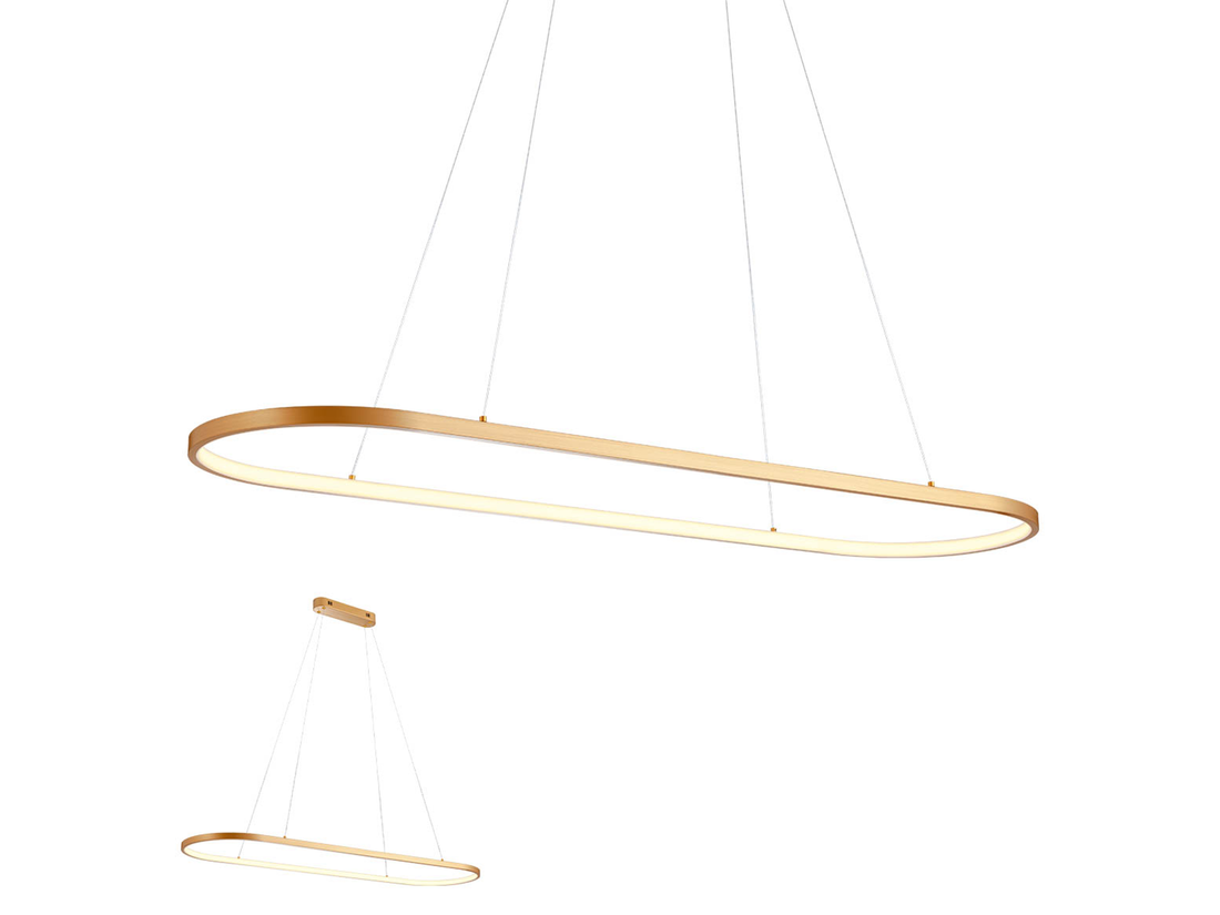 Závěsné LED svítidlo stmívatelné Lap bronz, 50W, 3000K, 120cm