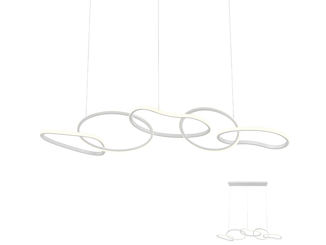 Závěsné LED stmívatelné svítidlo Bias pískově bílá, 108,6W, 3000K, 150cm
