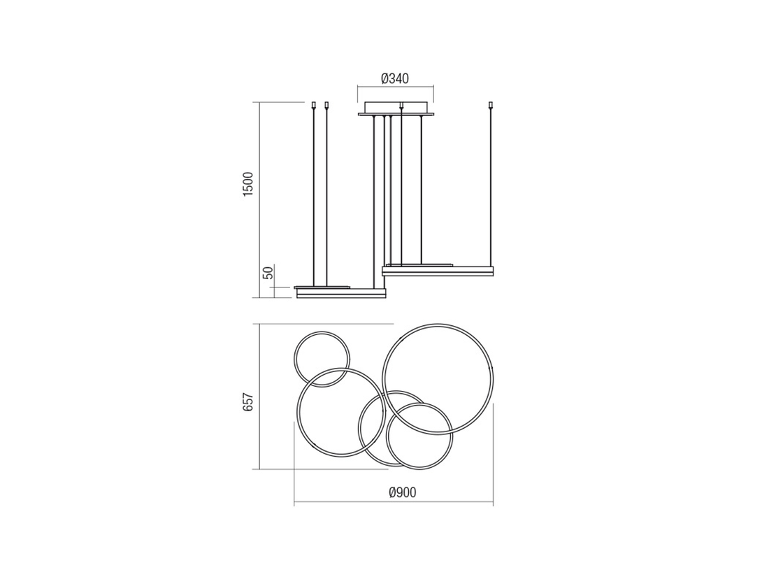 Závěsné LED svítidlo stmívatelné Sigua matně zlaté, 99W, 3000K, ø90cm