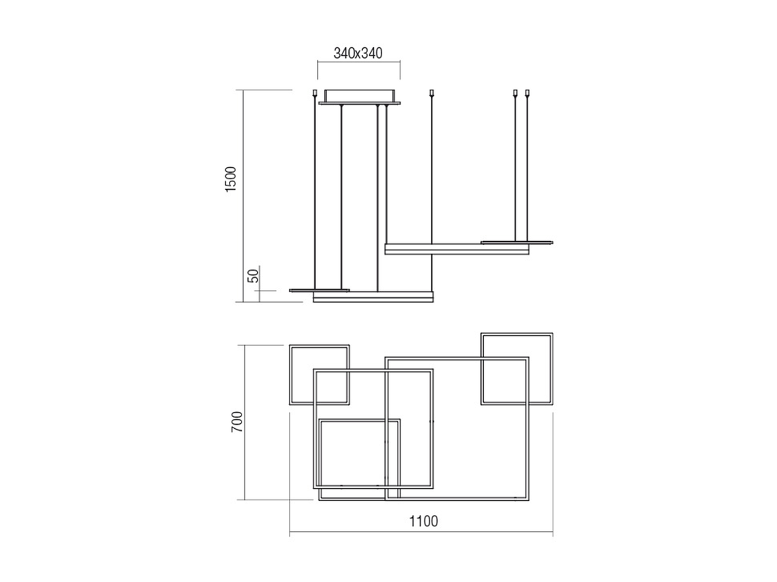 Závěsné LED svítidlo stmívatelné Sigua pískově bílé, 137W, 3000K, 110cm