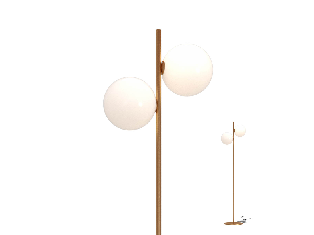 Stojací lampa Talis kartáčovaná bronz, 2L, E27, 170cm