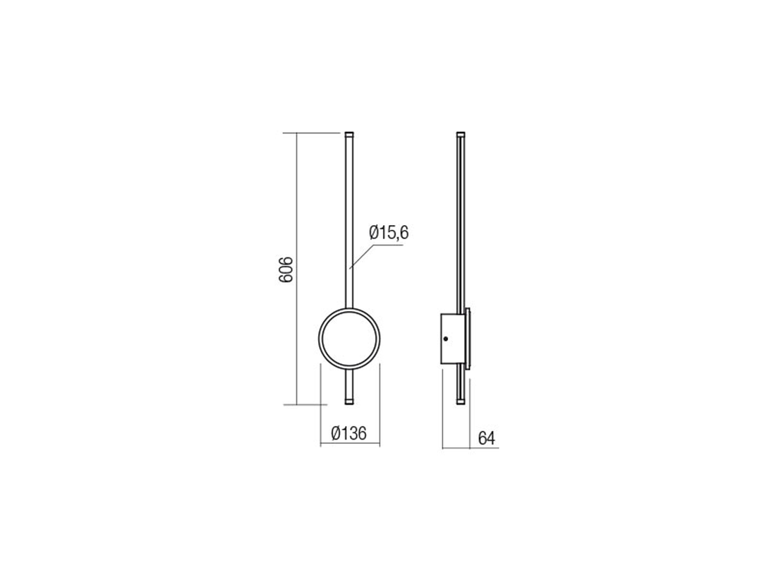 Nástěnná LED lampa Diaz matně zlatá, 18W, 3000K, 60cm