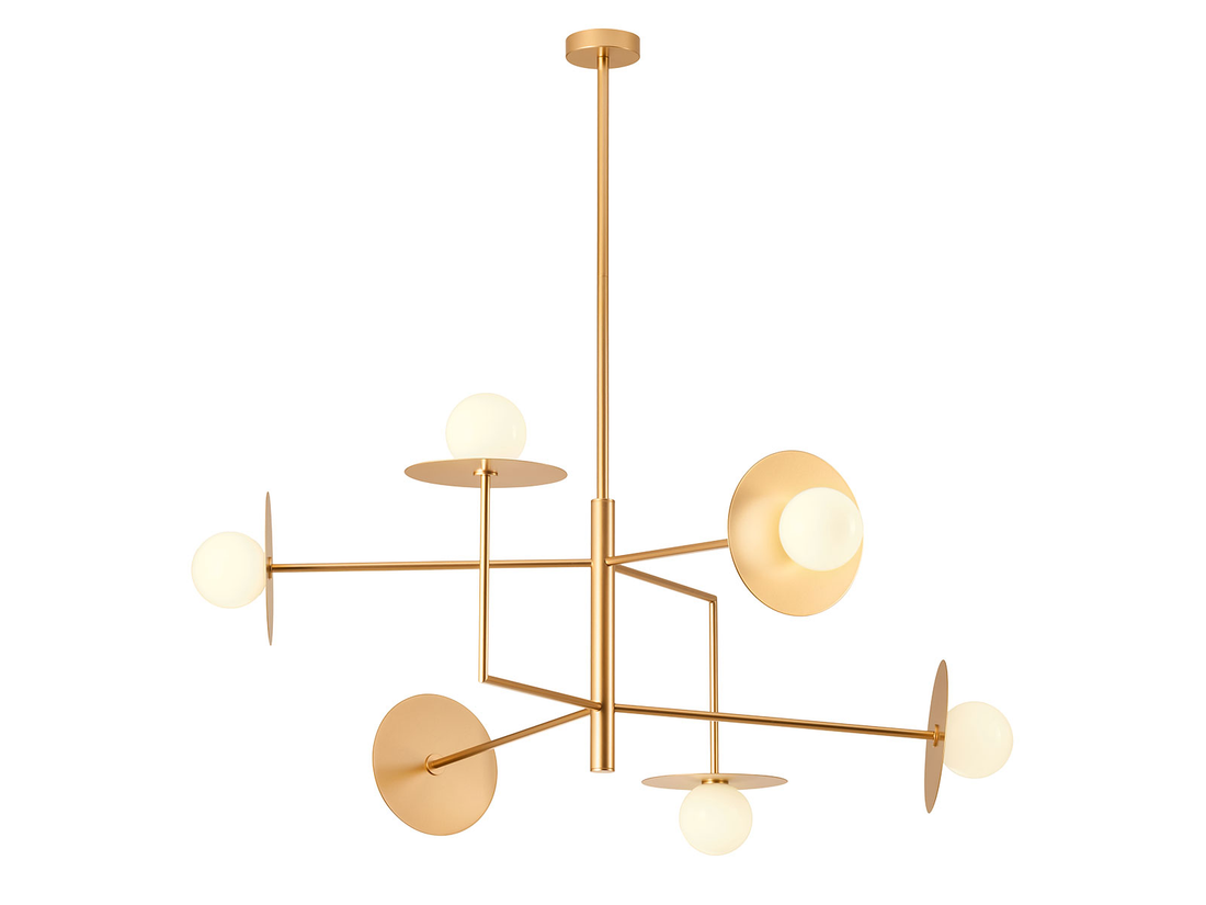 Závěsné svítidlo Plato zlaté, 6L, G9, 94cm