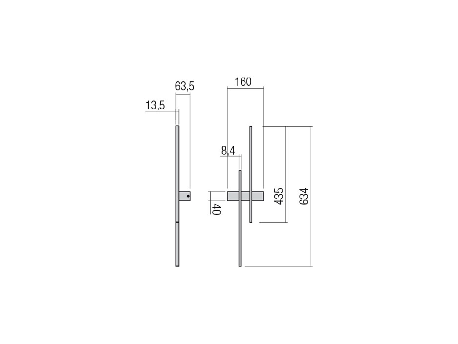 Nástěnné LED svítidlo Tangent pískově bílé, 12W, 3000K, 63cm