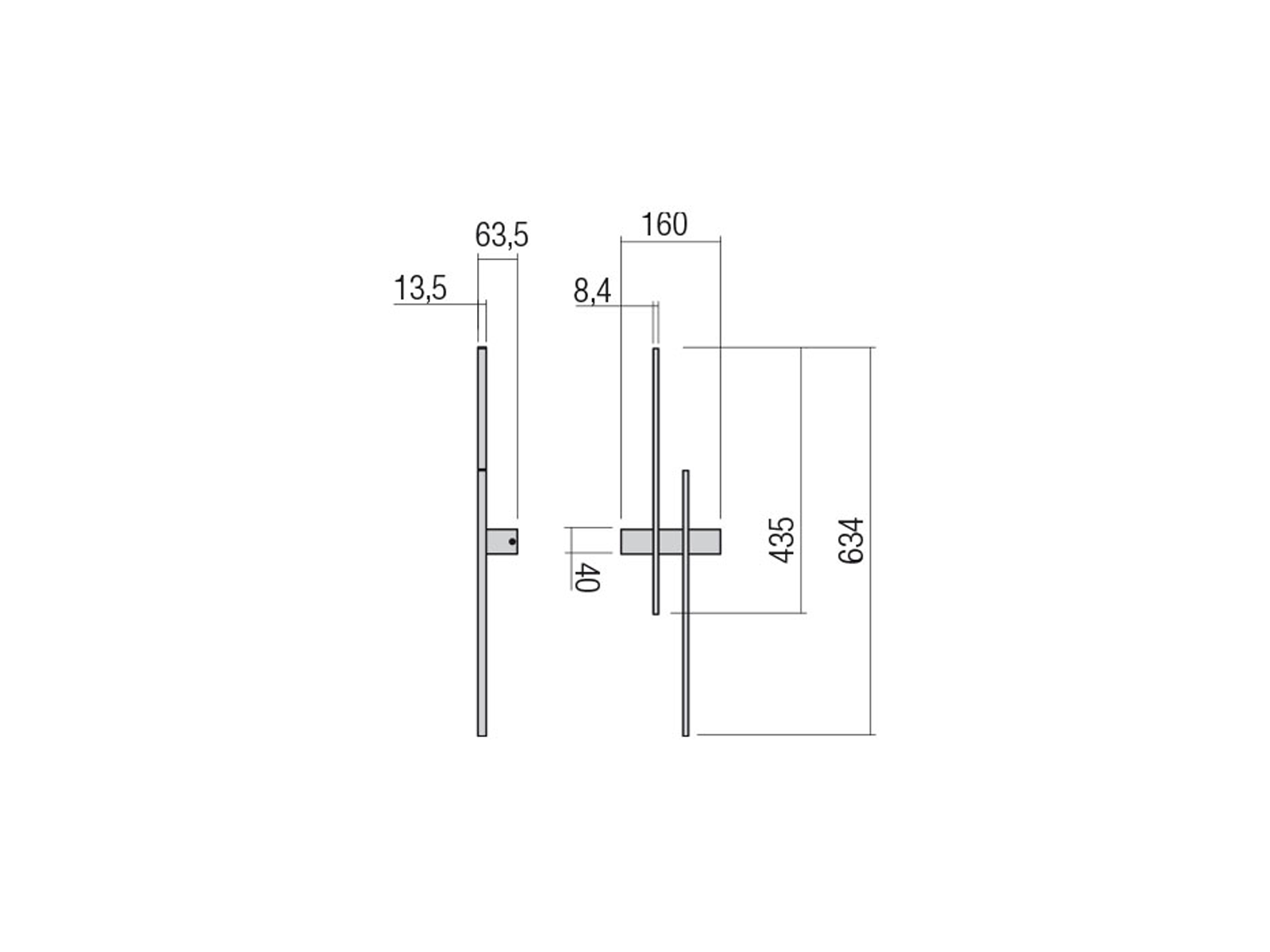 Nástěnné LED svítidlo Tangent pískově černé, 12W, 3000K, 63cm