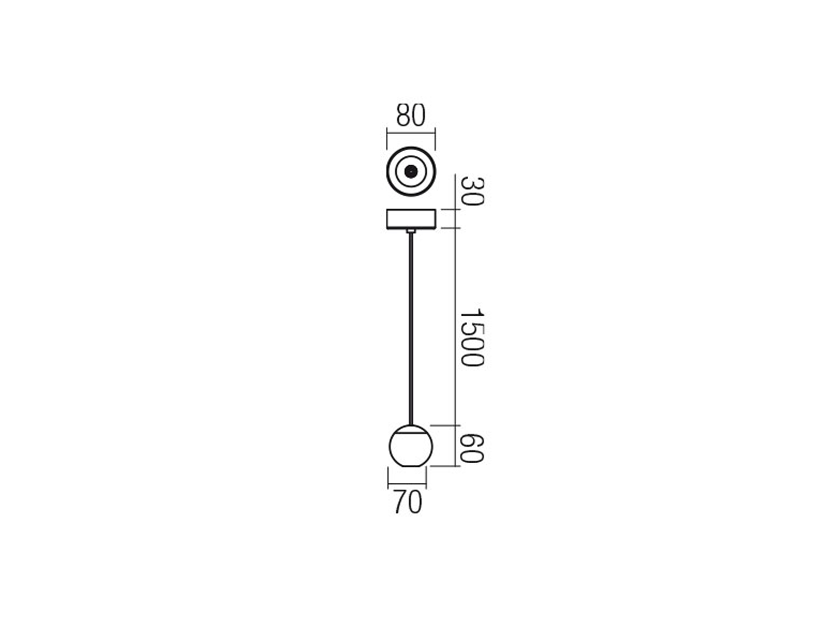 Závěsné LED svítidlo Obo pískově bílé, 8,5W, 3000K, ø7cm