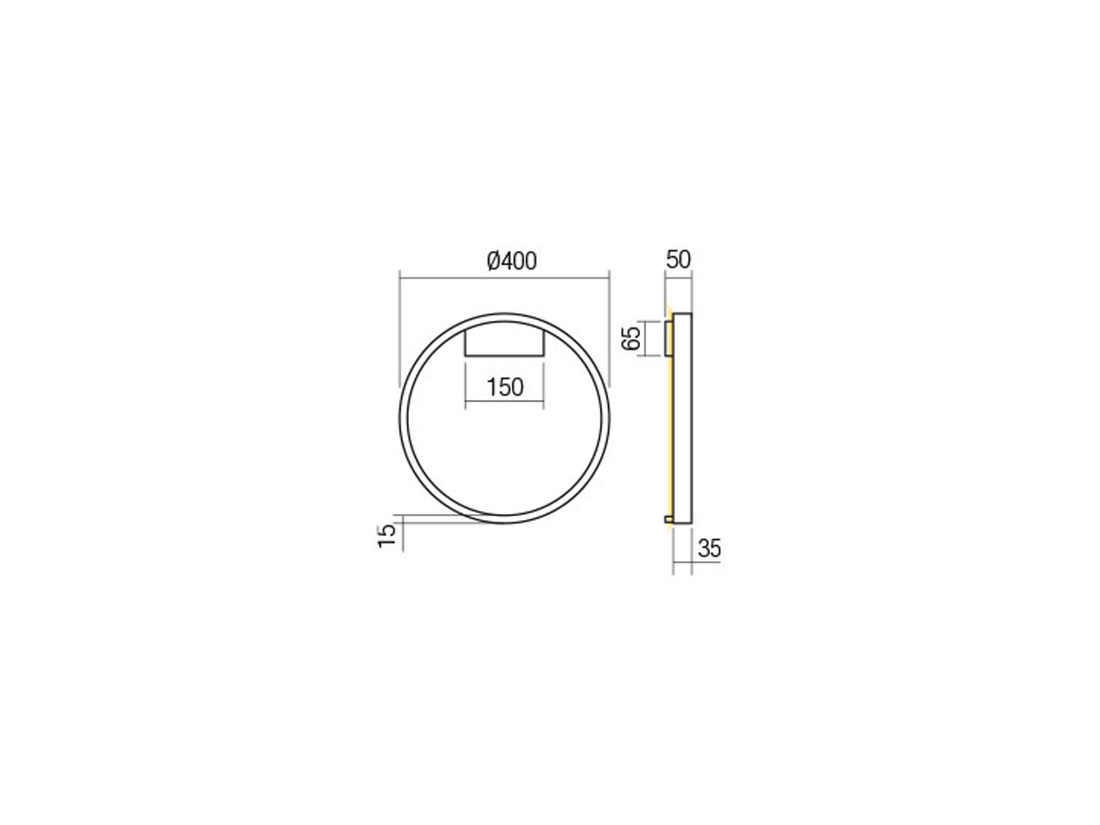 Nástěnné LED svítidlo Febe pískově bílé, 24W, 3000K, ø40cm