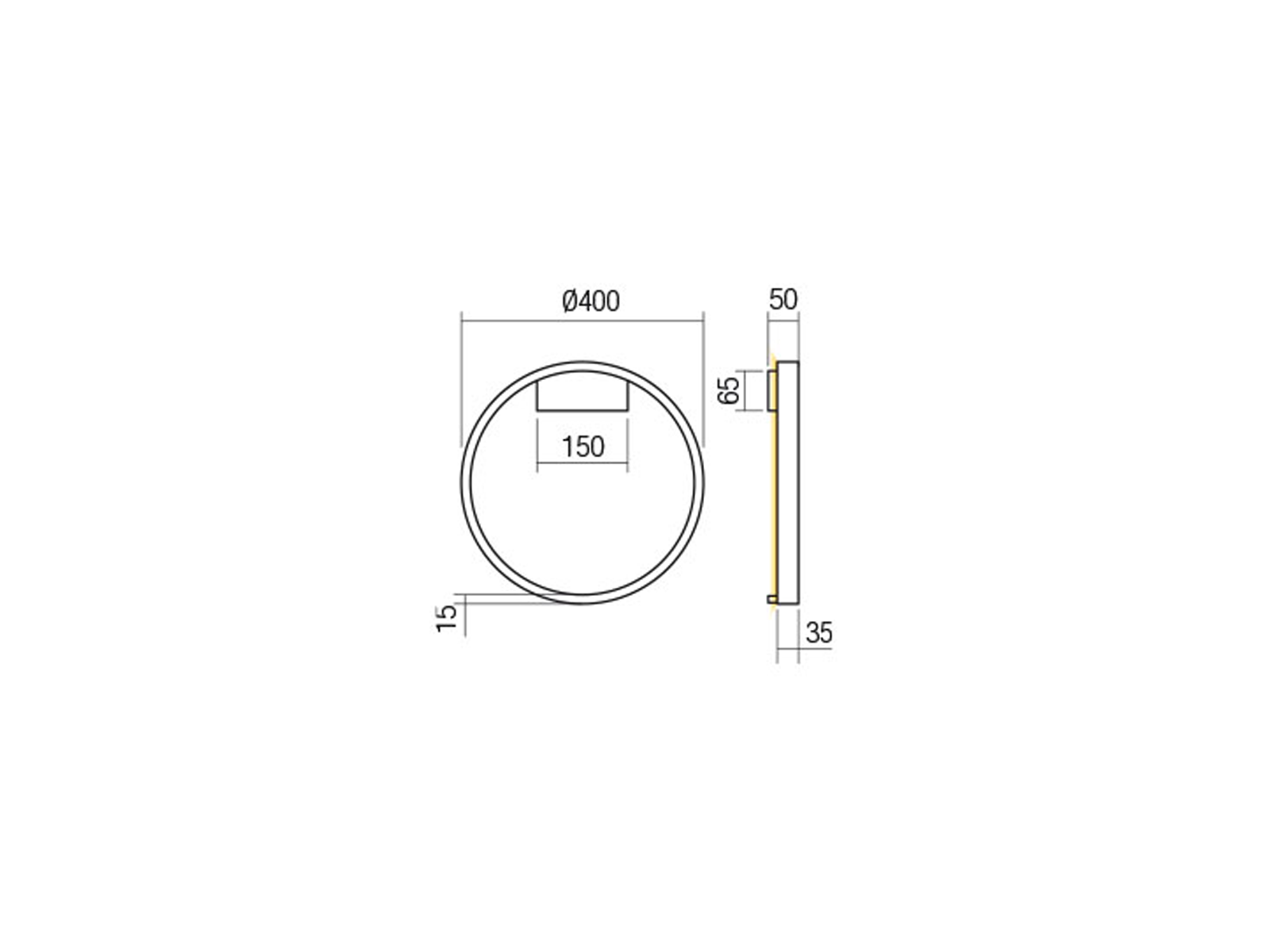 Nástěnné LED svítidlo Febe pískově bílé, 24W, 4000K, ø40cm