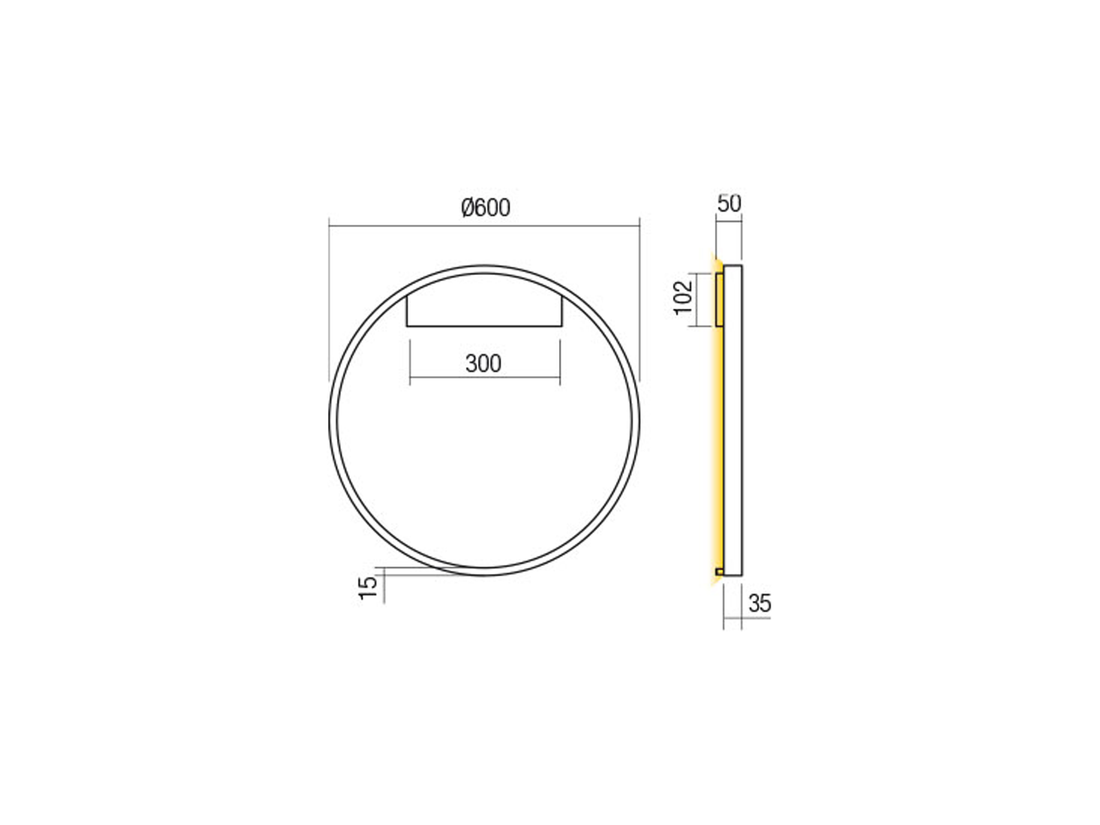 Nástěnné LED svítidlo Febe pískově bílé, 37W, 3000K, ø60cm