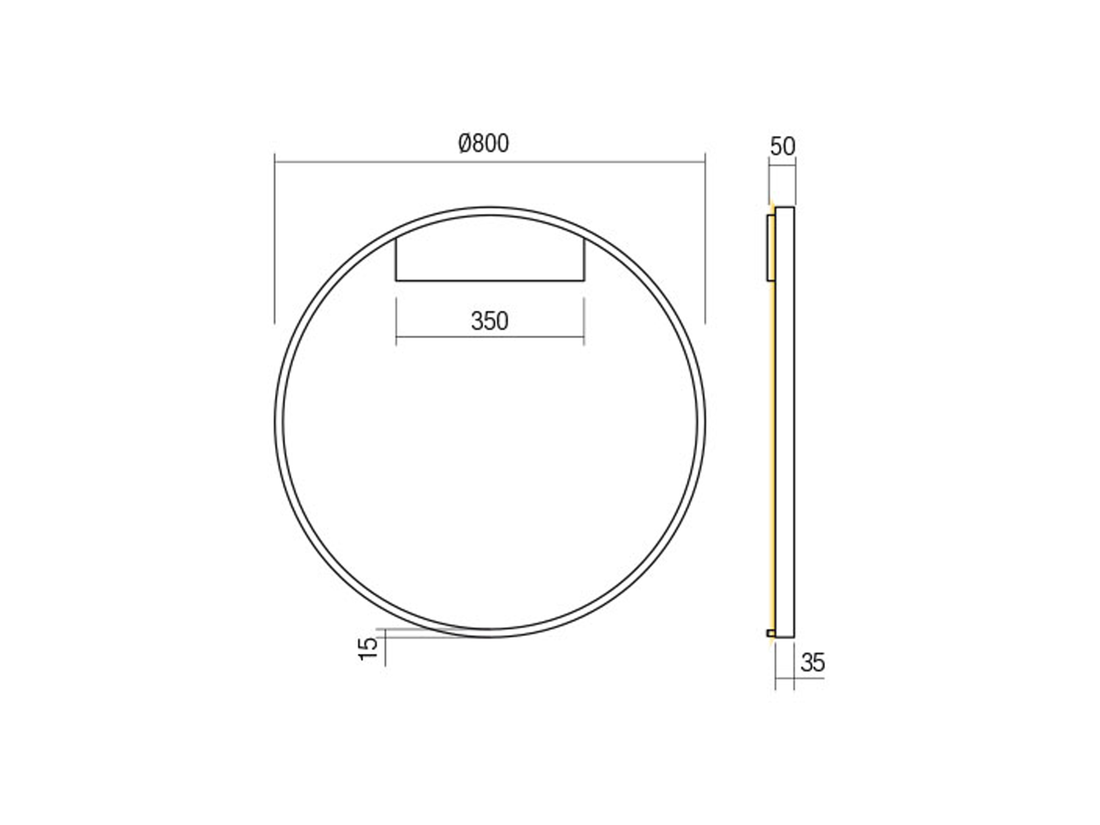 Nástěnné LED svítidlo Febe matně zlaté, 50W, 4000K, ø80cm