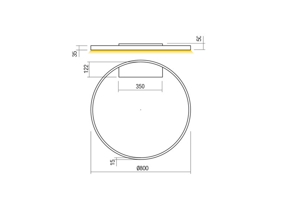 Nástěnné LED svítidlo Febe pískově bílé, 50W, 3000K, ø80cm