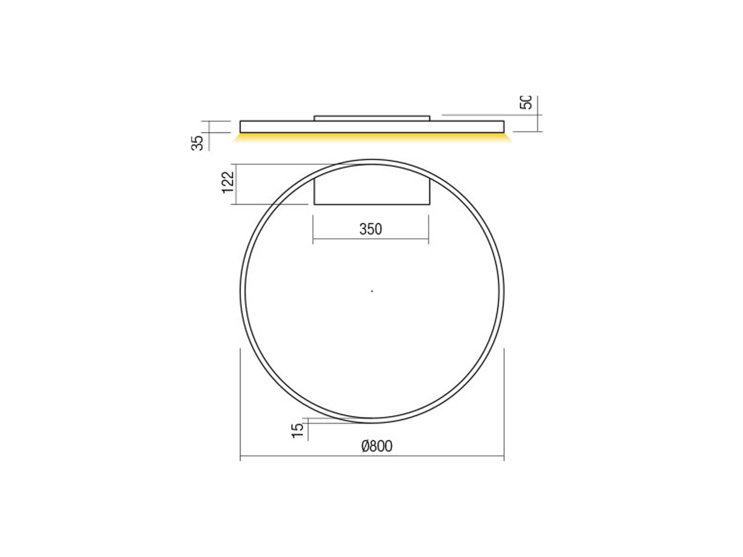 Nástěnné LED svítidlo Febe pískově bílé, 50W, 4000K, ø80cm