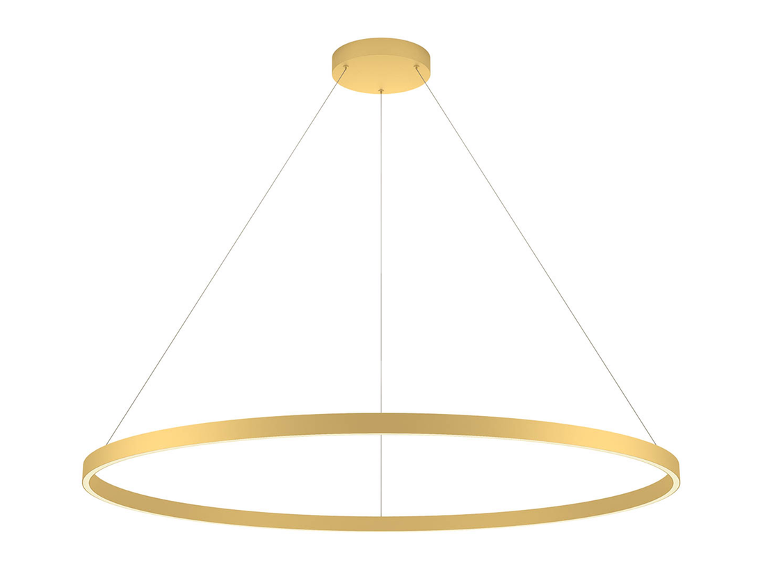 Závěsné LED svítidlo stmívatelné Febe matně zlaté, 75W, 3000K, ø120cm