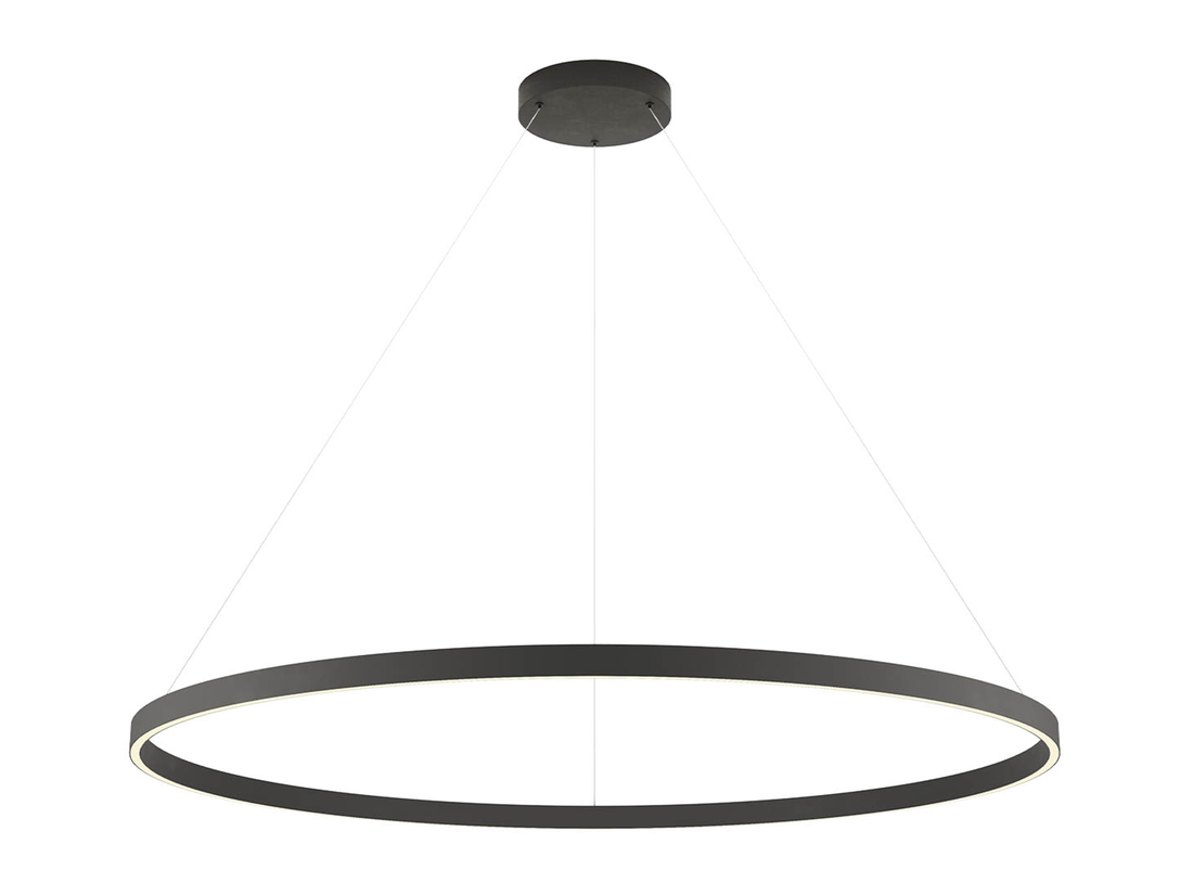 Závěsné LED svítidlo stmívatelné Febe pískově černé, 75W, 3000K, ø120cm