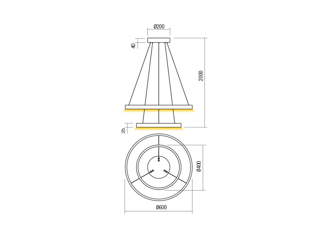 Závěsné LED svítidlo stmívatelné Febe pískově bílé, 62W, 3000K, ø60cm