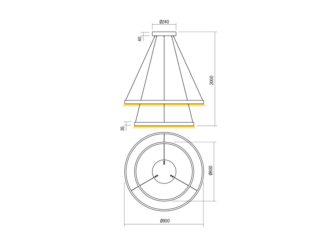 Závěsné LED svítidlo stmívatelné Febe pískově bílé, 82W, 4000K, ø80cm