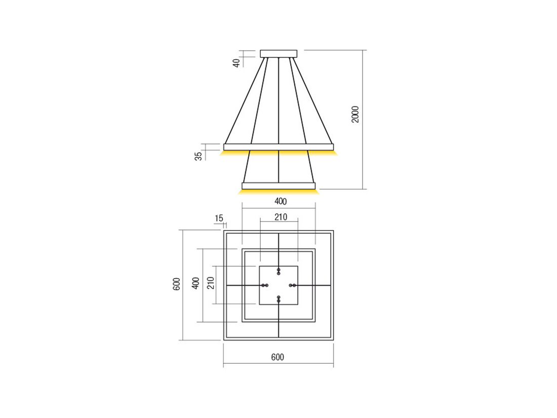 Závěsné LED svítidlo stmívatelné Febe pískově bílé, 75W, 4000K, 60cm