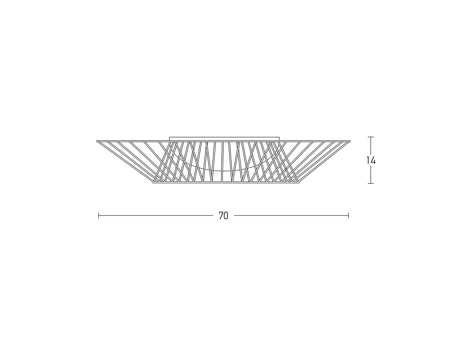 Stropní svítidlo černé, 3xE27, ø70cm