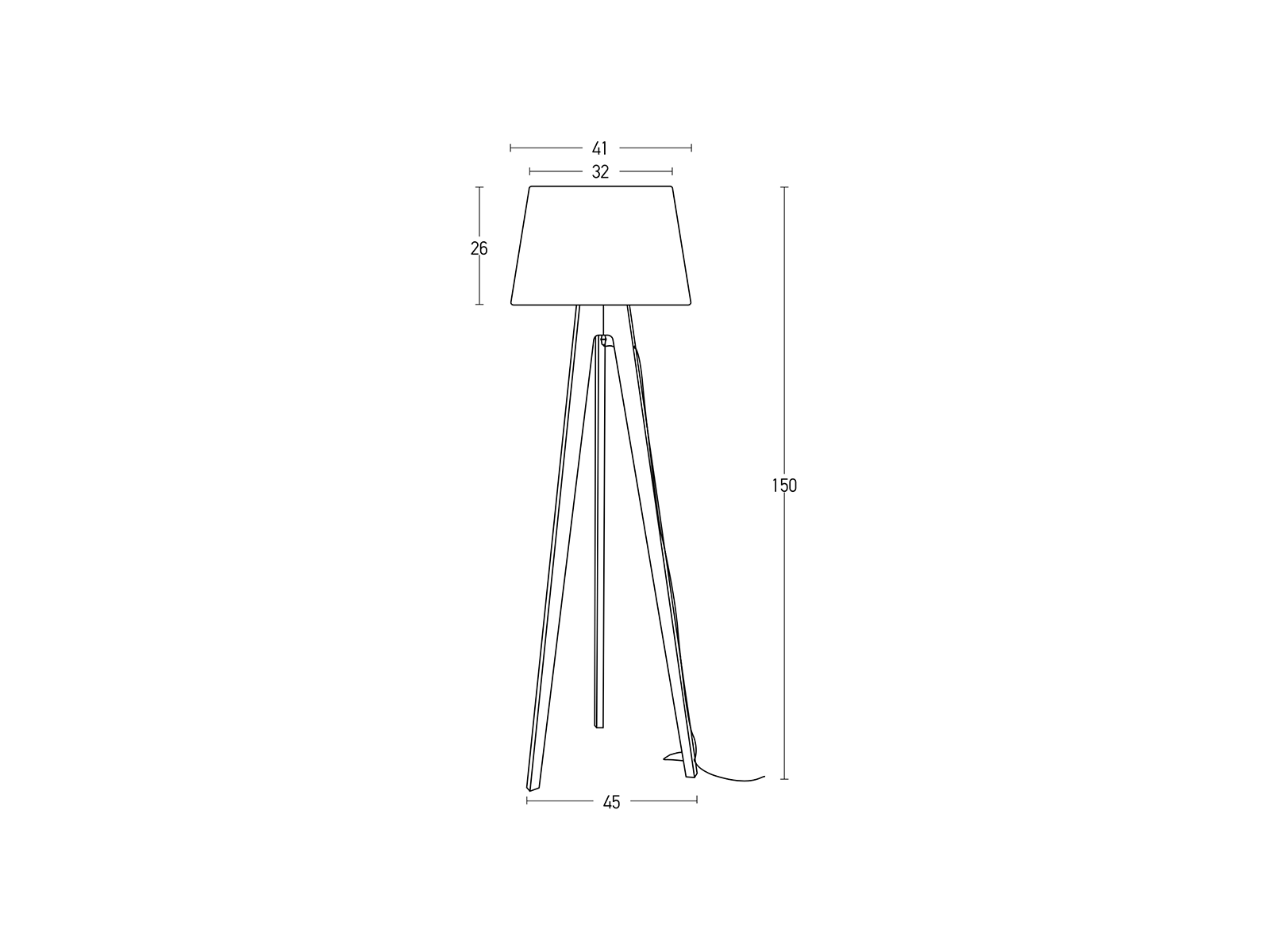 Stojací lampa bílá/dřevo, 1xE27, 150cm
