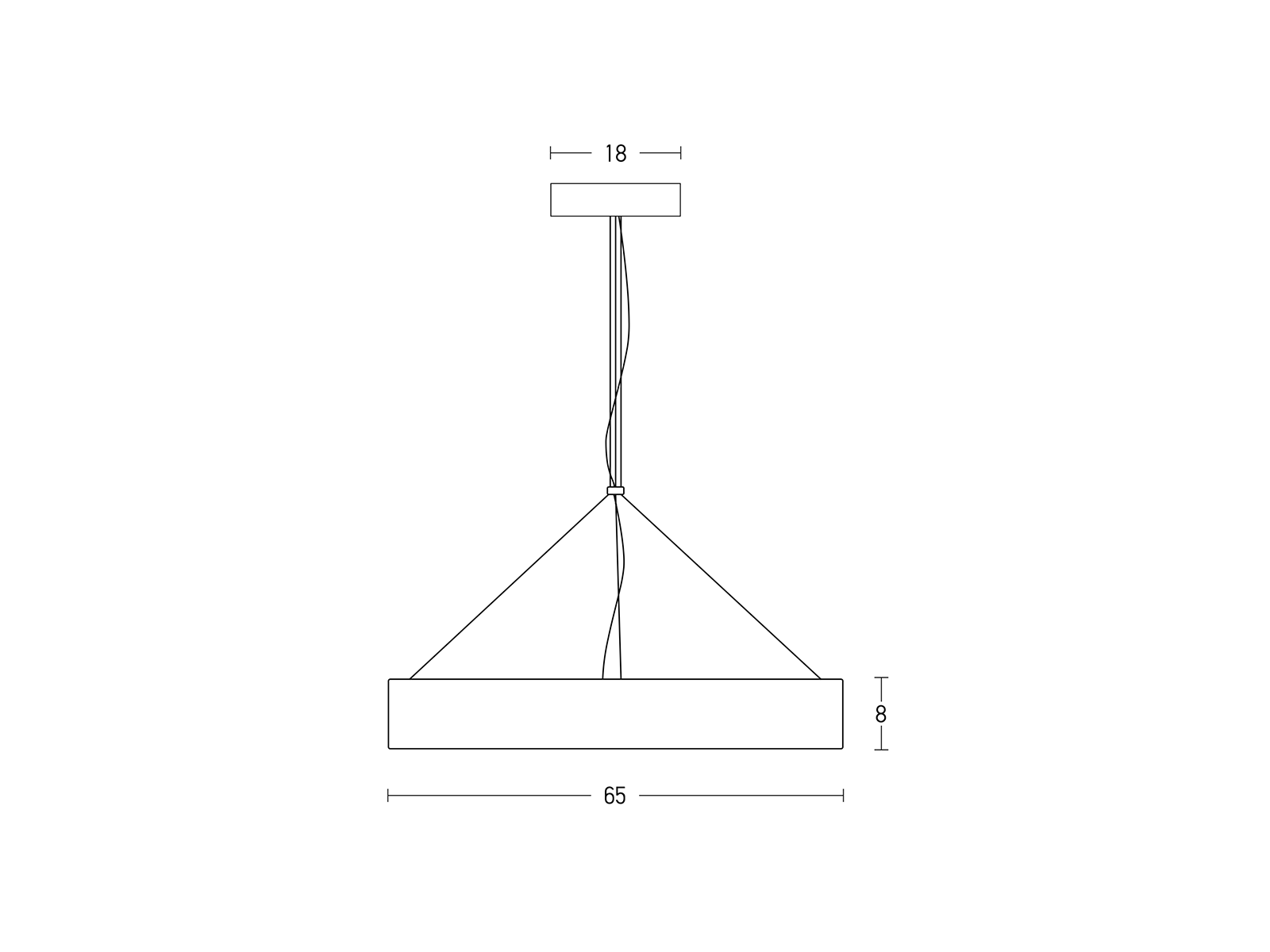 Závěsné LED svítidlo černé, 56W, 3000K, 65cm