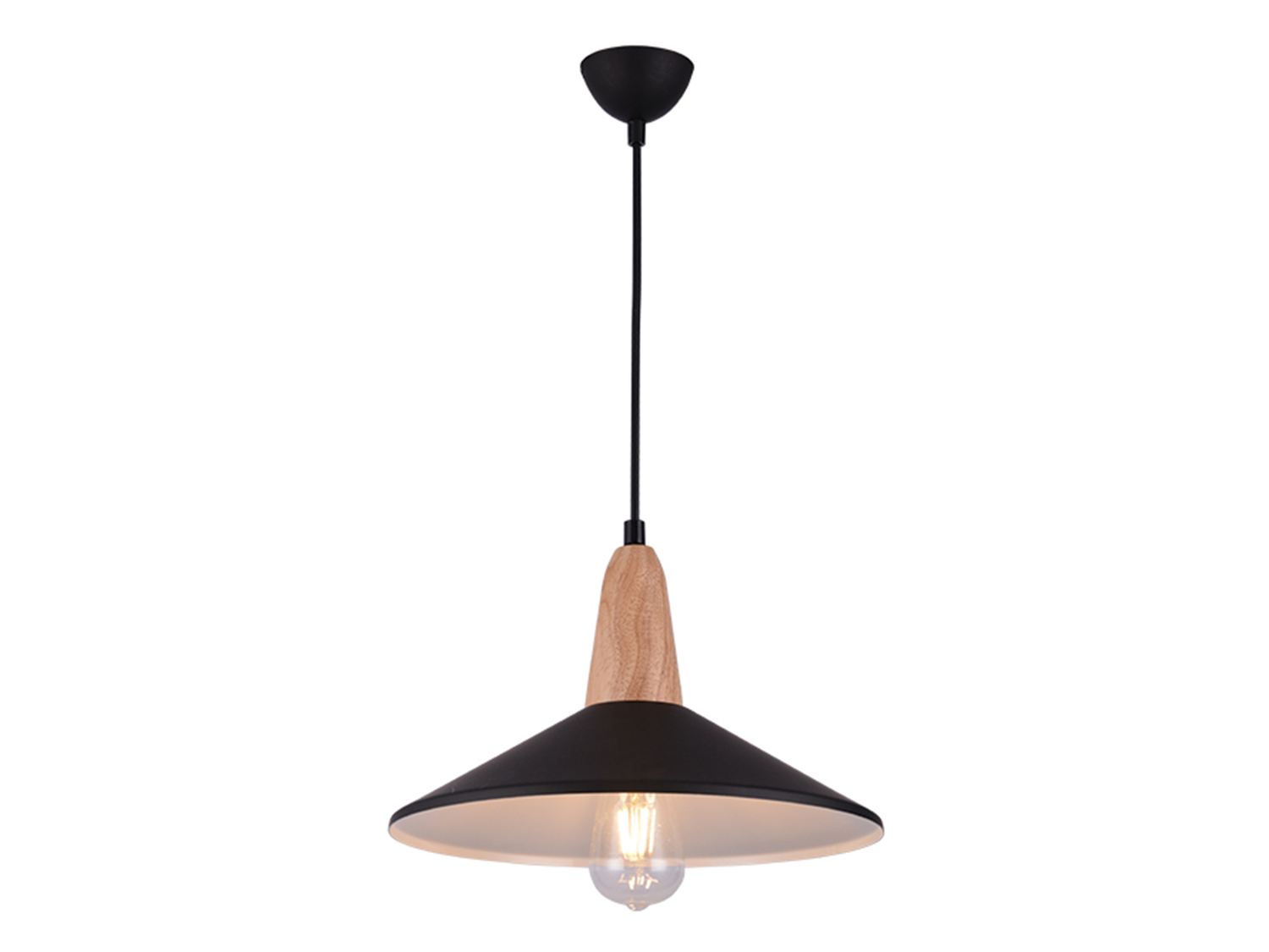 Závěsné svítidlo matně černé, 1xE27, ø33cm
