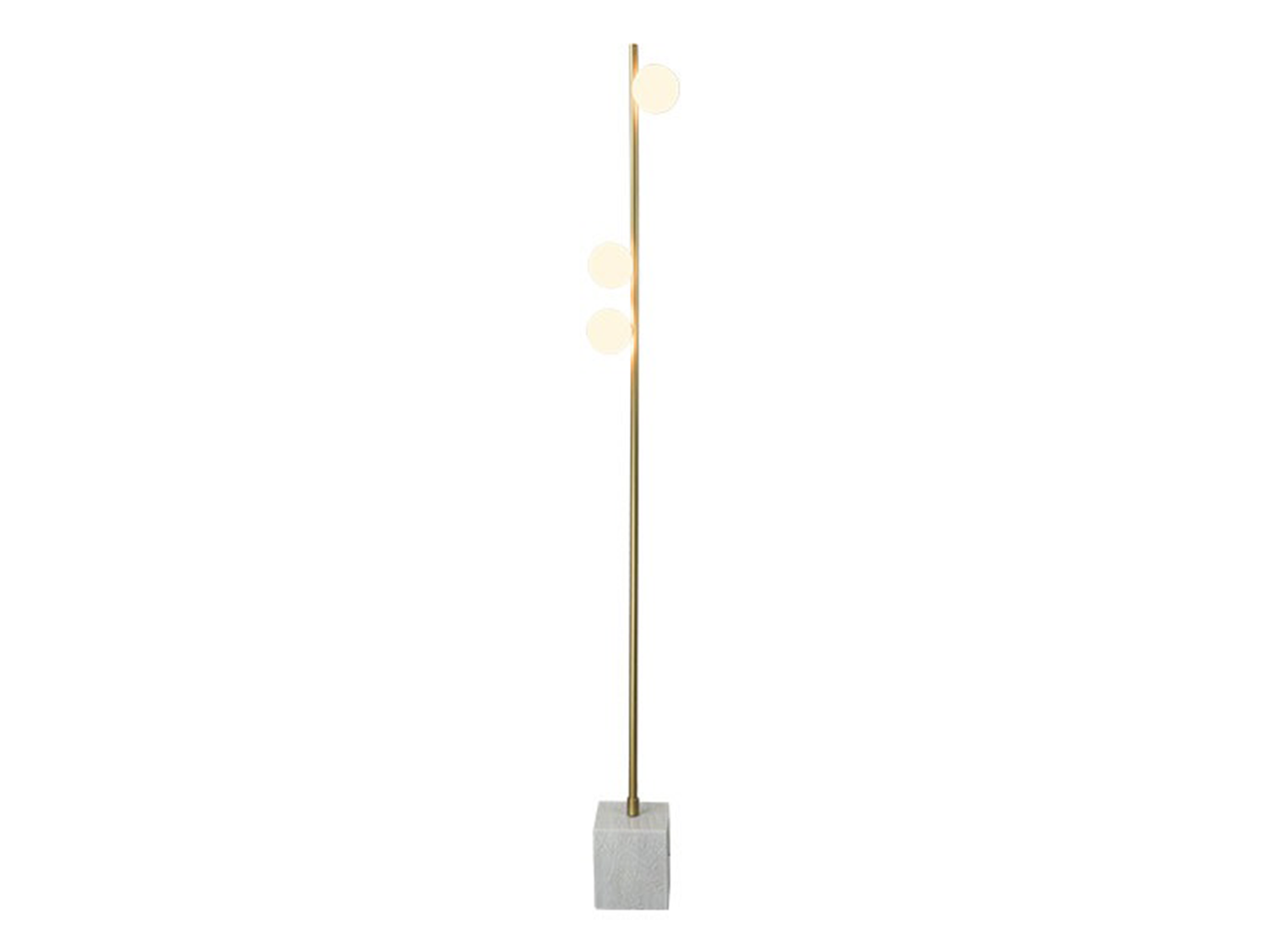 Stojací lampa zlaté/mramor, 3xG9, 156cm