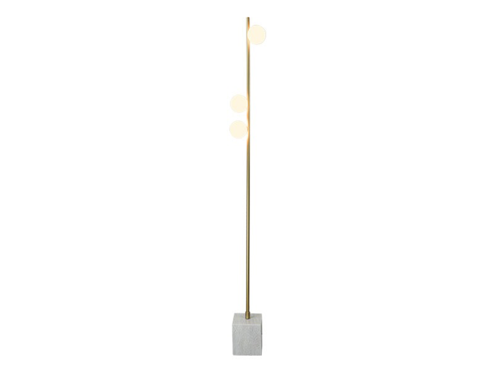 Stojací lampa zlaté/mramor, 3xG9, 156cm