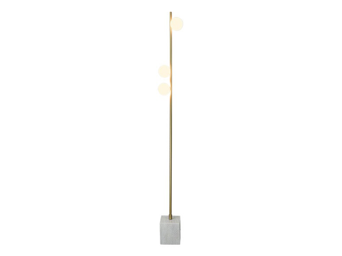 Stojací lampa zlaté/mramor, 3xG9, 156cm