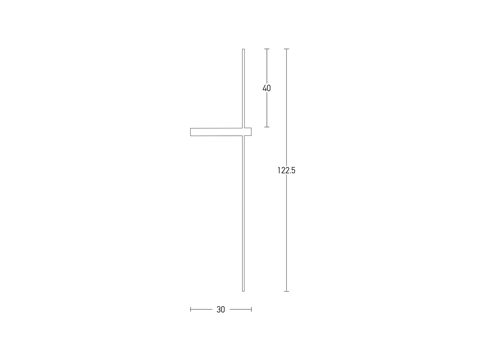 Nástěnné LED svítidlo černé, 12W, 3000K, 122cm