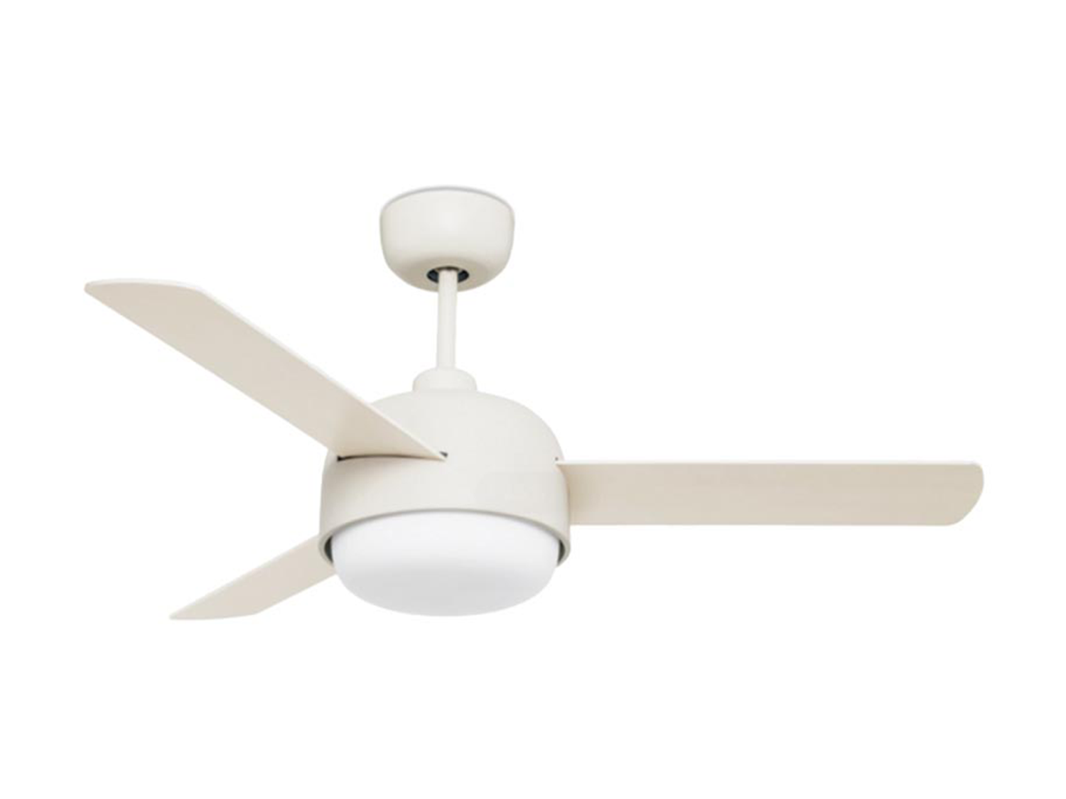 Stropní AC ventilátor s LED osvětlením, bílá, přírodní/bílé lopatky ø107cm