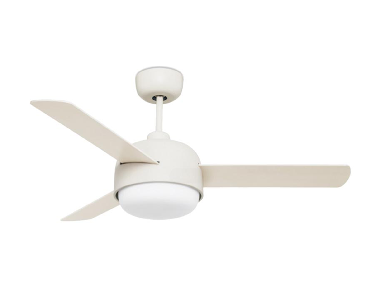 Stropní AC ventilátor s LED osvětlením, bílá, přírodní/bílé lopatky ø107cm
