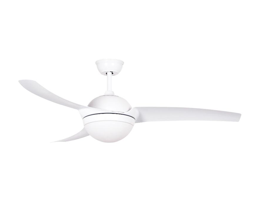 Stropní AC ventilátor s LED osvětlením, bílá, ø132cm