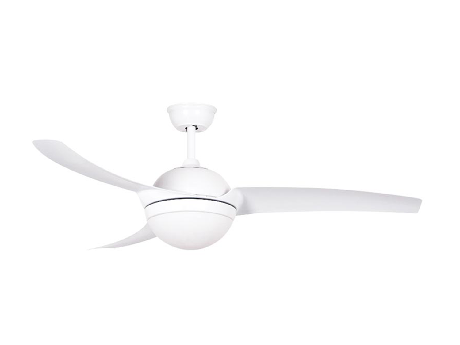 Stropní AC ventilátor s LED osvětlením, bílá, ø132cm