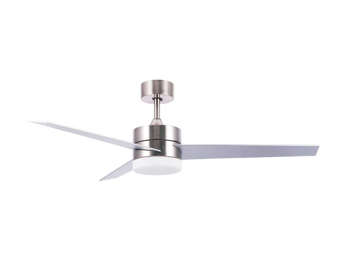 Stropní AC ventilátor s LED osvětlením, chrom/stříbrný, ø120cm