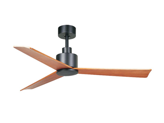 Stropní AC ventilátor, matně černý, třešňové dřevo, ø132cm