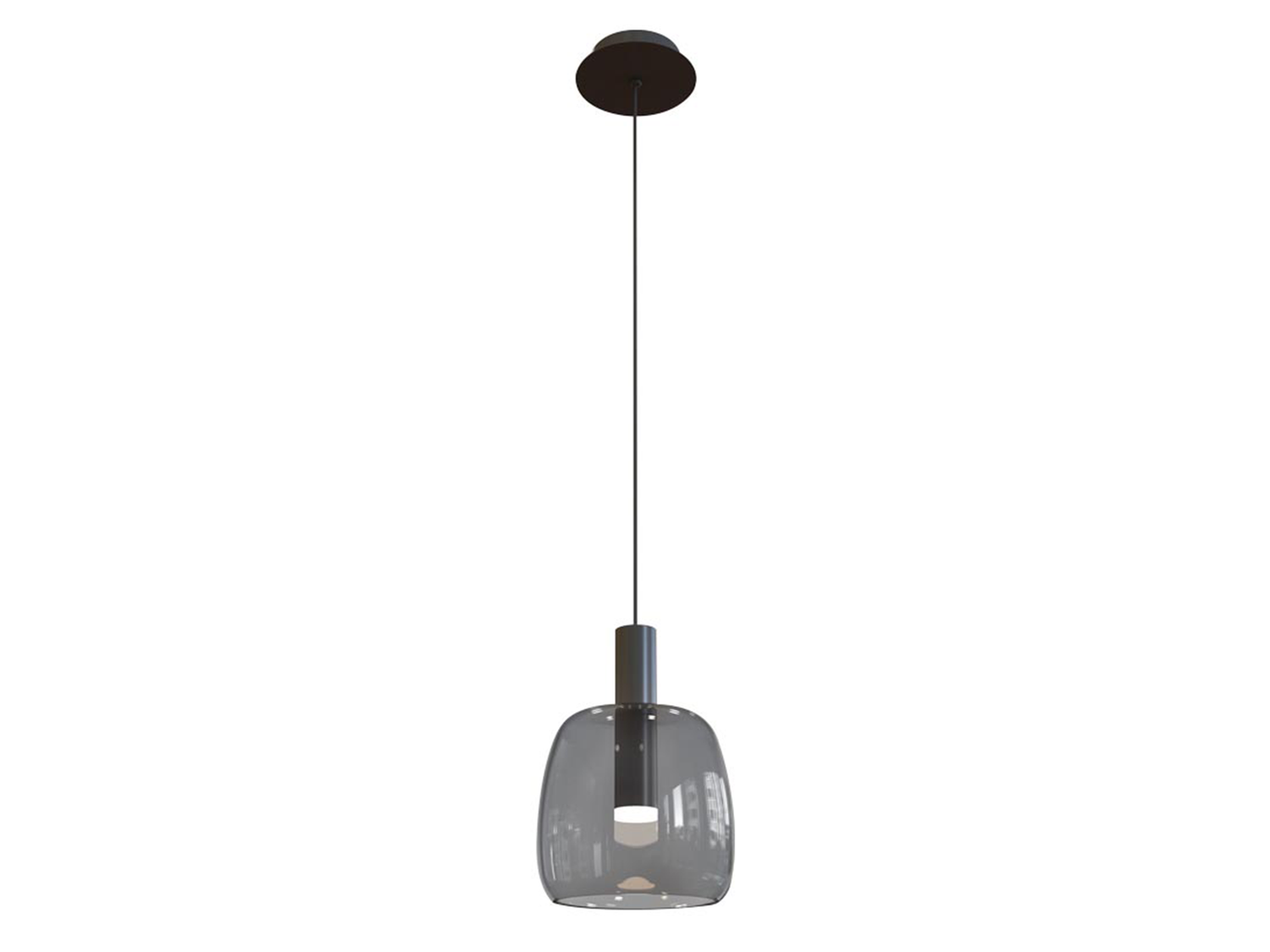 Závěsné LED svítidlo kouřově šedé, 5W, 3000K, 22cm