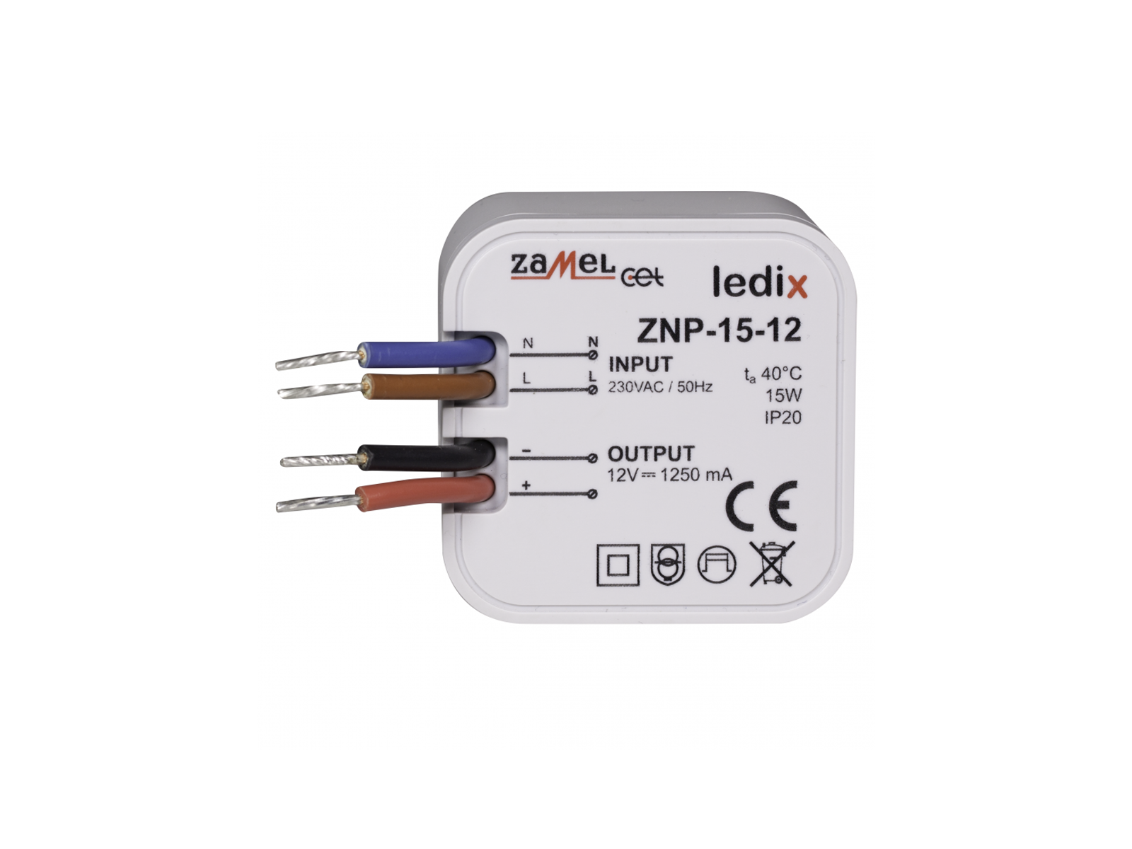 Napájecí zdroj LEDIX ZNP-15-12 do krabice IP20