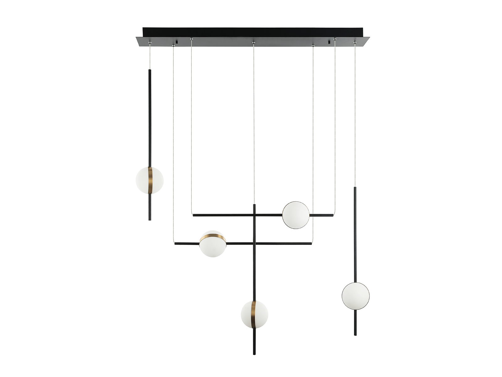 Závěsné LED svítidlo černé, 38W, 3000K, 105cm