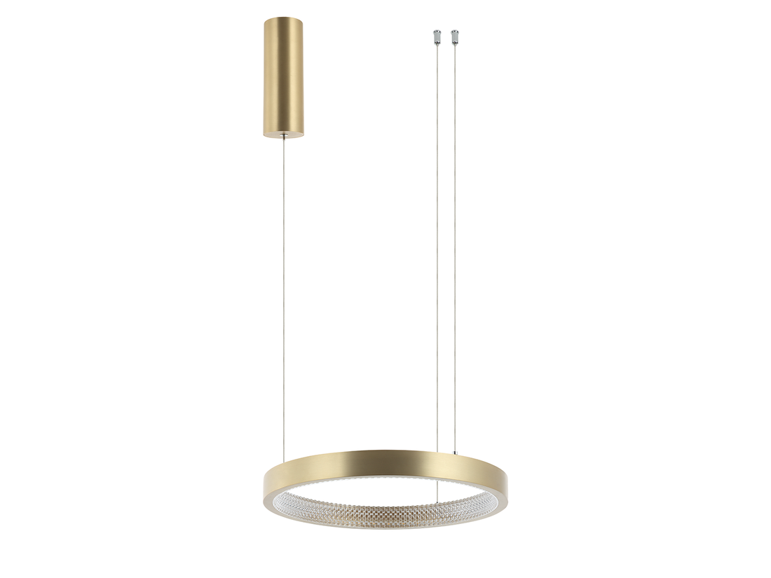 Závěsné LED stmívatelné svítidlo zlaté, 25W, 3000K, ø40cm