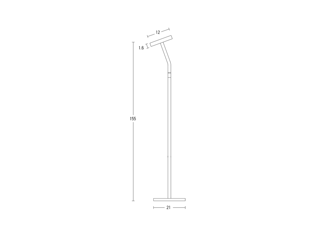 Stojací LED lampa černá, 9W, 3000K, 155cm