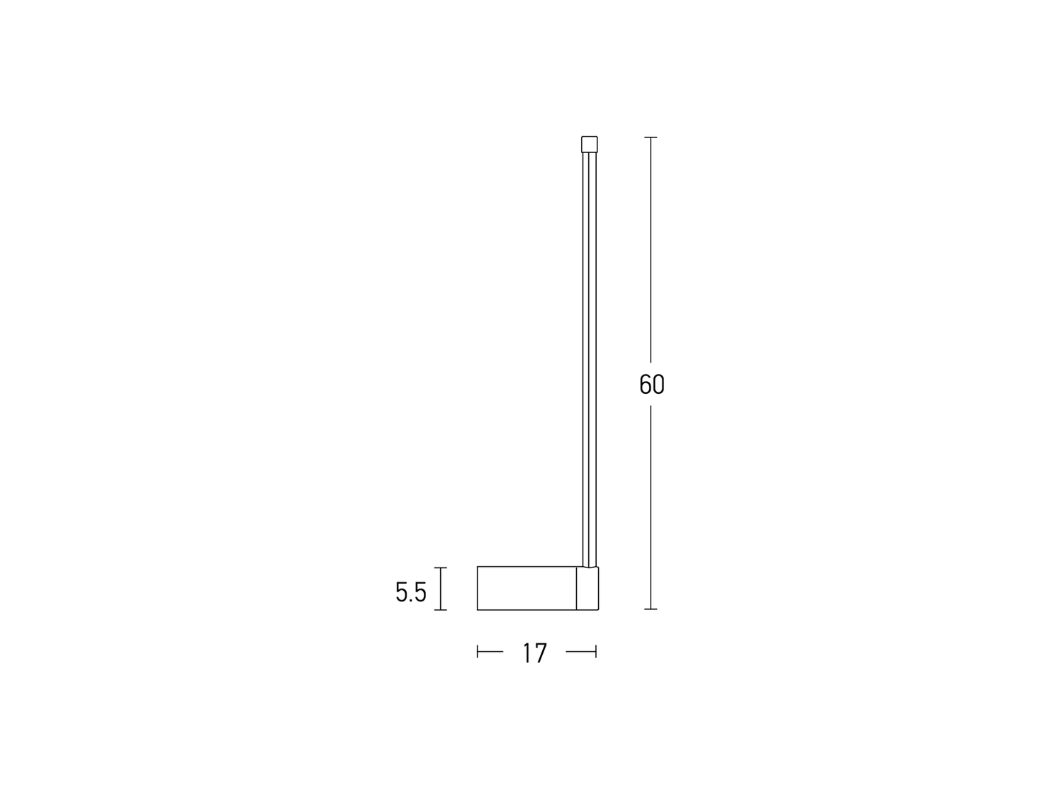 Nástěnné LED svítidlo černé, 12W, 3000K, 60cm