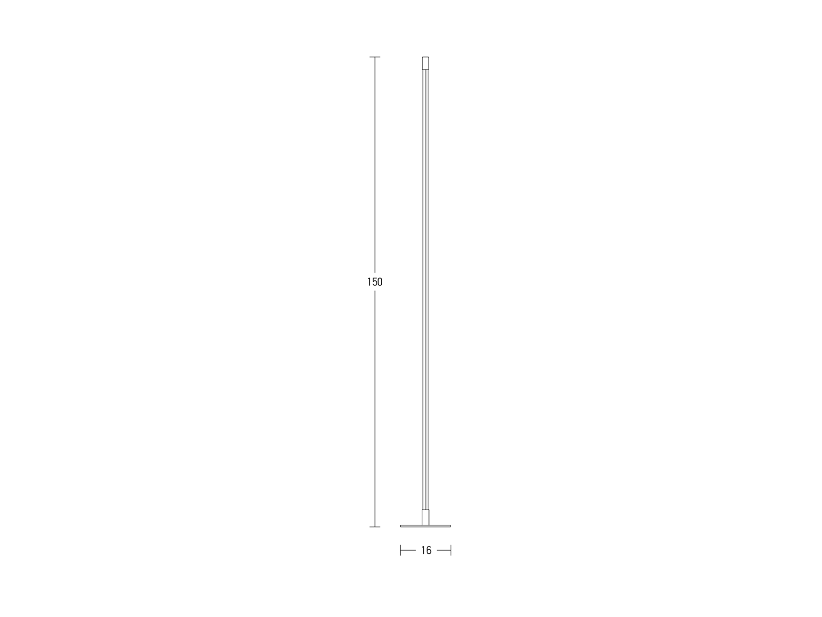 Stojací LED lampa černá, 20W, 3000K, 150cm